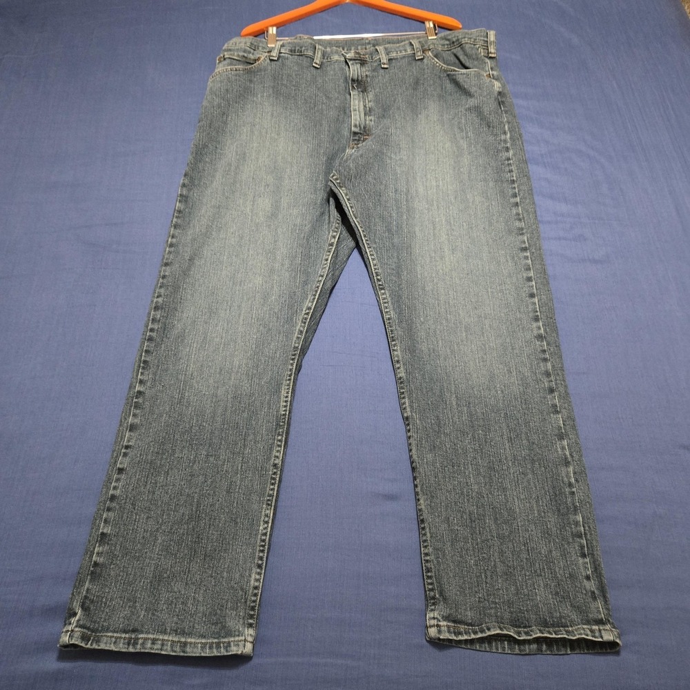 Wrangler Jeans Mens 42x30 Blue Relaxed‎ Straight Denim Stretch Medium Wash
